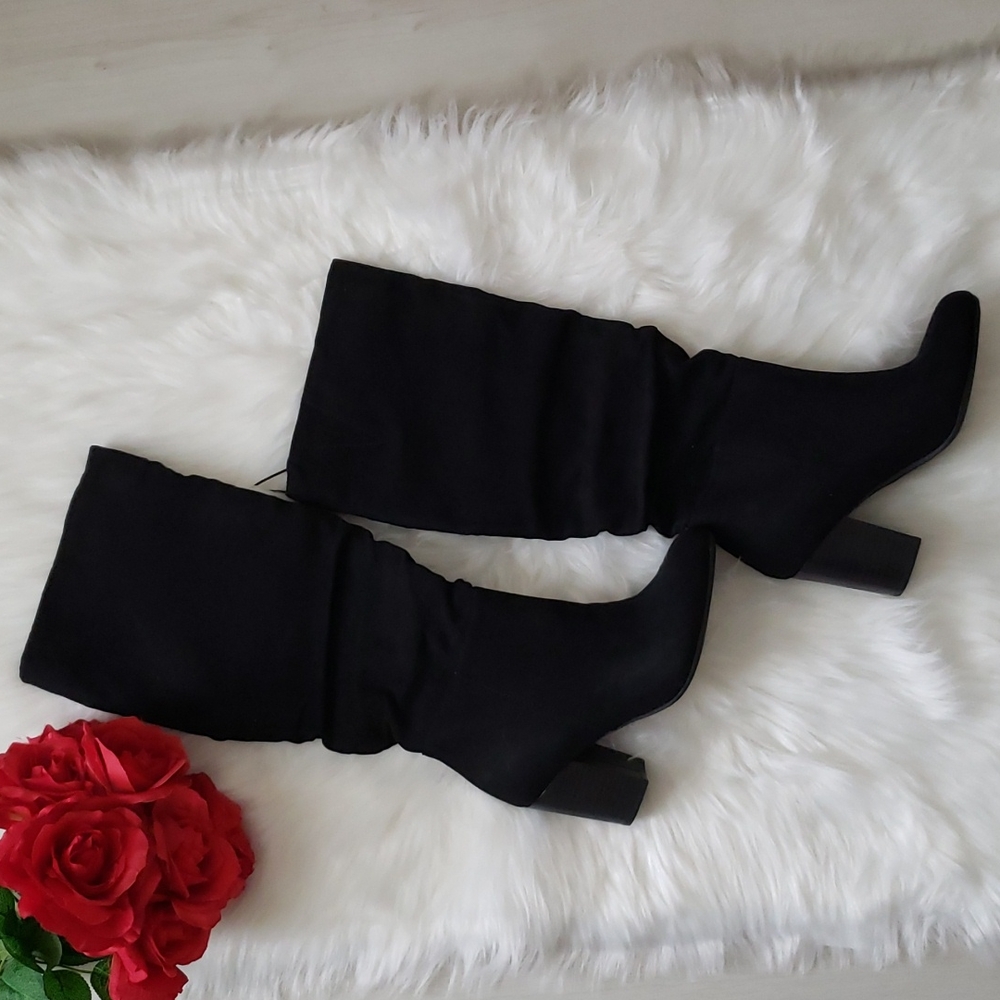 Seychelles Black Faux Suede Knee High Boots